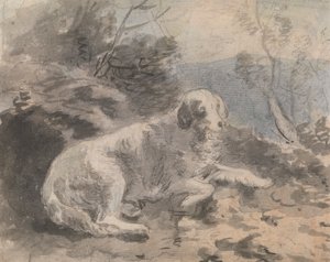 Ein Setter in einer Landschaft von Sawrey Gilpin