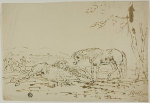 Landschaft mit Pferden im Vordergrund von Sawrey Gilpin