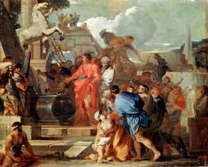 Augustus vor dem Grab Alexanders des Großen, 17. Jahrhundert von Sébastien Bourdon