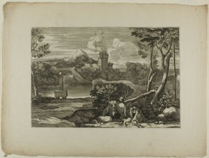 Der barmherzige Samariter salbt den Mann, der für tot gehalten wurde, mit Öl und Wasser von Sébastien Bourdon