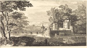 Landschaft mit Schloss von Sébastien  Le Clerc I