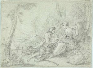Hirte und Hirtin von Sébastien Le Clerc the Younger