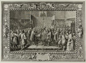 Erneuerung des Bündnisses zwischen den Franzosen und den Schweizern im Jahr 1663