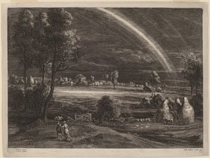 Landschaft mit einem großen Regenbogen von Schelte Adams Bolswert after Sir Peter Paul Rubens