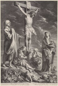 Christus am Kreuz, mit Maria und Johannes von Schelte Adamsz. Bolswert