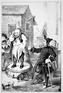 Peter Stuyvesant tadelt Willem Wickendam für das Predigen einer baptistischen Predigt