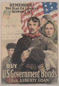 Erinnere dich! Die Flagge der Freiheit unterstütze sie! Kaufe US-Regierungsanleihen, 3. Liberty Loan