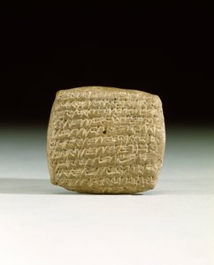 Eine alte assyrische Keilschrifttafel, aus der Händlerkolonie in Kanesh in Kappadokien, Forderung nach überfälligen Zahlungen, ca. 1900-1800 v. Chr. von School Assyrian