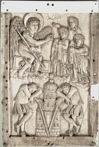 Karolingische Kunst: Heilige Frauen am Grab (Elfenbeinrelief)