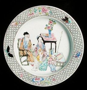 Ein Famille-Rose-Eierschalenteller, ca. 1730