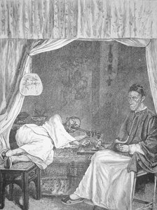 Chinesische Opiumraucher, Gravur von 1875