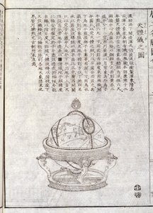 Erdglobus - Chinesisches Dokument. Anonyme Gravur. Sammlung Selva. von School Chinese