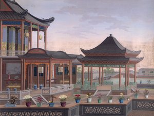 Haus eines chinesischen Beamten, ca. 1800-05 von School Chinese