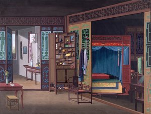 Innenansicht eines chinesischen Hauses in Kanton von School Chinese