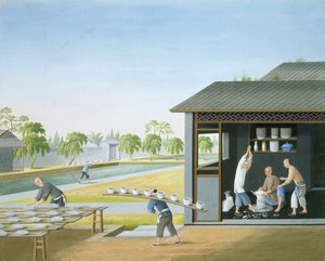 Porzellanherstellung, China, ca. 1820 von School Chinese