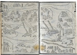 Karte der Expeditionen von Zheng He (Zheng-He oder Cheng Ho) (1371-1433) oder Hajji Mahmud (arabischer Name) datiert 1431. von School Chinese