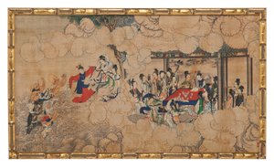 Eine von vierundzwanzig Szenen aus Traum der Roten Kammer von School Chinese