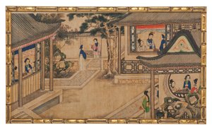 Eine von vierundzwanzig Szenen aus Traum der Roten Kammer von School Chinese