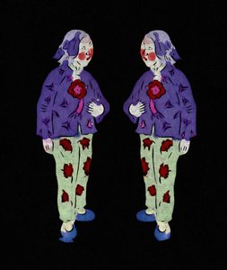 Bemaltes Papierschnittbild oder "Jian Zhi", chinesische Volkskunst, Peking