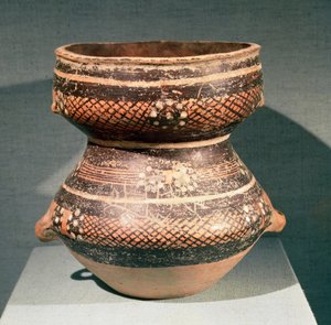 Vase mit eingeschnürter Taille, aus Lanzhou, Gansu, spätes 3. Jahrtausend v. Chr. von School Chinese