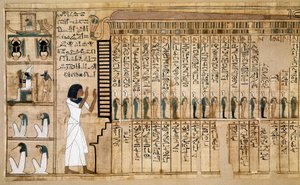 Ägyptische Antiquitäten: Fragment des Totenbuchs, Papyrus von Nebqed. (Detail)