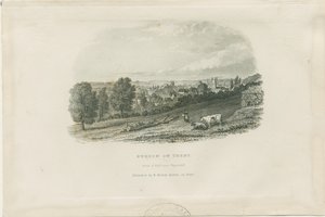 Burton-upon-Trent Brücke und Stadt (Stahlstich)