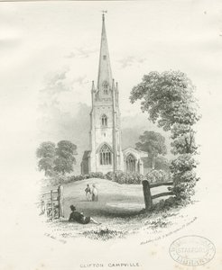 Clifton Campville Church (Lithographie) von School English