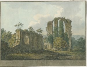 Croxden Abbey: Aquarellmalerei, undatiert [1805] von School English