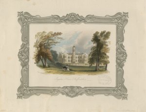 Ingestre Hall (Stahlstich, handkoloriert) von School English