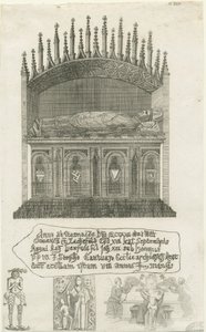 Lichfield Cathedral - Bischofsgrab [?Bischof Cornhill]: Radierung, nd [?spätes 18. Jh.] (Druck)