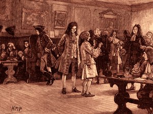 Londoner Kaffeehaus zur Zeit von Königin Anne