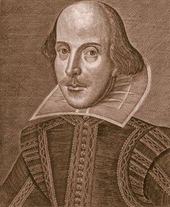 Porträt von William Shakespeare, graviert von Martin Droeshout