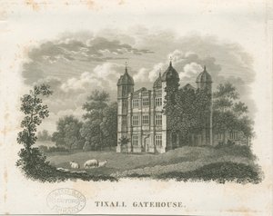 Tixall Hall - Torhaus: Gravur von School English