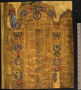 Kanontafeln, 6.-7. Jahrhundert, Add MS 5111, f.11r von School European