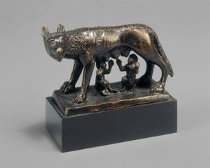 Romulus und Remus, gesäugt von einer Wölfin von School Florentine