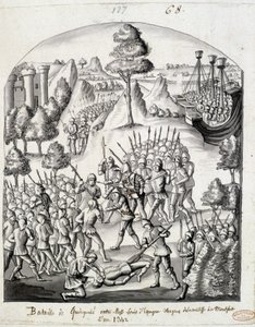 Schlacht von Quimperlé zwischen Messire Louis von Spanien und den Leuten der Gräfin von Montfort