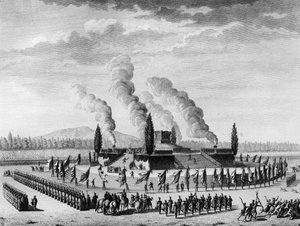 Begräbnisfeier zu Ehren der Bürger, die im September 1790 in Nancy starben. Paris, Bibliothek des Instituts für Revolutionsgeschichte