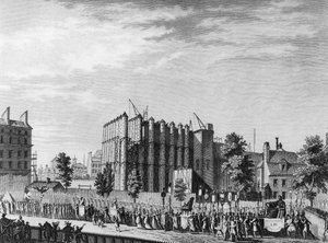 Französische Revolution: Trauerzug zu Ehren von Jacques Guillaume Simonneau (oder Simoneau) von School French