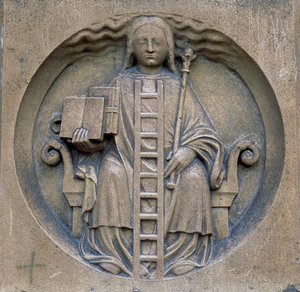 Gotische Kunst: Allegorie der Alchemie. Kathedrale Notre Dame (Notre-Dame) in Paris