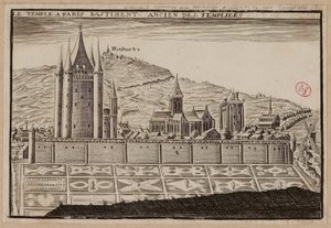 Le Temple à Paris, altes Gebäude der Tempelritter von School French