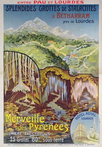 Plakat für die Betharram-Höhlen, Wunder der Pyrenäen, zwischen Pau und Lourdes, ca. 1900 von School French