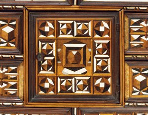 Süddeutscher Marketerie-Tischschrank von School German