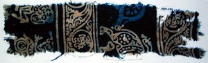 Blockbedrucktes Textilfragment, indisch