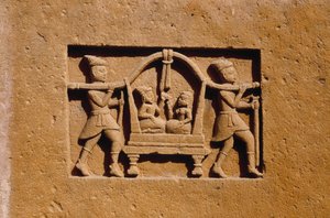 Detail von einem der Jain-Tempel in Lodurva von School Indian