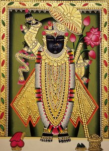 Lord Shrinathan Nathdwaran Miniaturmalerei auf Papier von School Indian