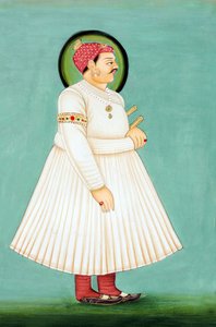 Miniaturmalerei von Maharaja Sawai Ishwari Singh, Jaipur