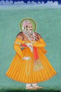 Miniaturmalerei von Maharaja Sawai Madho Singh, Jaipur
