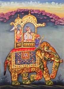 Mogulkaiser Shah Jahan reitet auf einem Elefanten