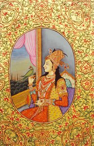 Mogulprinzessin Mumtaz Mahal Miniaturmalerei von School Indian