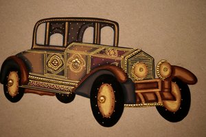 Malerei des alten königlichen Wagenmusters, Indien